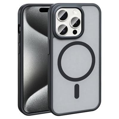 Apple iPhone 15 Pro Max Uyumlu Kılıf M-safe Şarj Özellikli Mat Arka Yüzey Zore Sio Kapak