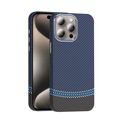 Apple iPhone 15 Pro Max Uyumlu Kılıf M-safe Şarj Özellikli Karbon Fiber Görünümlü Zore Gros Kapak