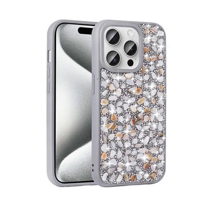 Apple iPhone 15 Pro Max Uyumlu Kılıf Parlak Taşlı Tasarım Zore Linea Diamond Kapak