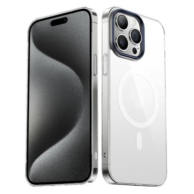 Apple iPhone 15 Pro Max Uyumlu Kılıf Zore Wireless Şarj Özellikli Şeffaf G-Glass Kapak