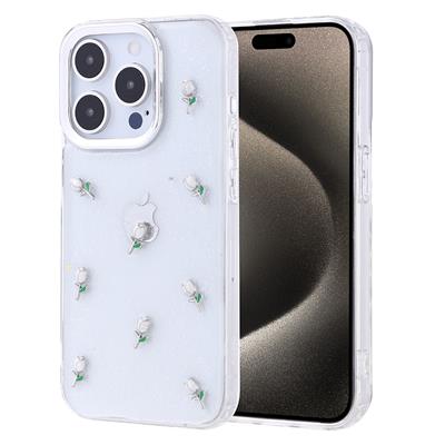 Apple iPhone 15 Pro Uyumlu Kılıf Airbag Tasarımlı Simli Şeffaf Zore Kutup Kapak