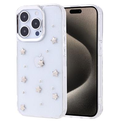 Apple iPhone 15 Pro Uyumlu Kılıf Airbag Tasarımlı Simli Şeffaf Zore Kutup Kapak