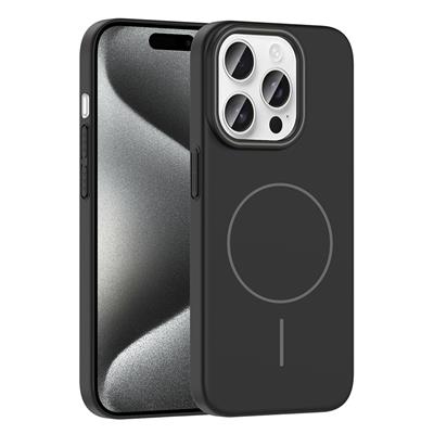 Apple iPhone 15 Pro Uyumlu Kılıf M-safe Şarj Özellikli Zore Ruby Sert Kapak