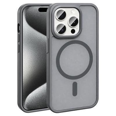 Apple iPhone 15 Pro Uyumlu Kılıf M-safe Şarj Özellikli Mat Arka Yüzey Zore Sio Kapak