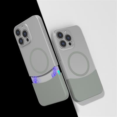 Apple iPhone 15 Pro Uyumlu Kılıf M-Safe Şarj Özellikli Mıknatıslı Zore Duble Kapak