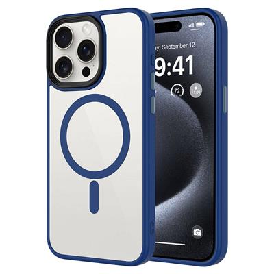 Apple iPhone 15 Pro Uyumlu Kılıf Mat Arka Yüzey Wireless Şarj Özellikli Zore Flet M-safe Kapak