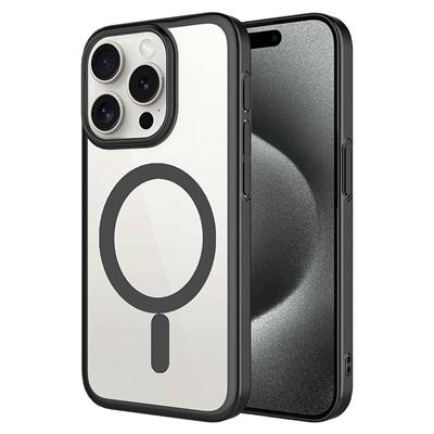 Apple iPhone 15 Pro Uyumlu Kılıf Wireless Şarj Özellikli Sert PC Zore Mat Riksos M-safe Kapak