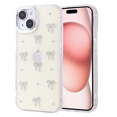 Apple iPhone 15 Uyumlu Kılıf Airbag Tasarımlı Simli Şeffaf Zore Kutup Kapak