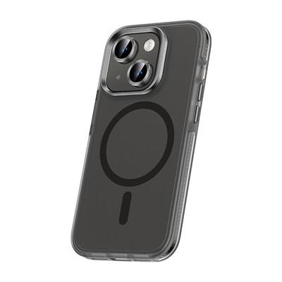 Apple iPhone 15 Uyumlu Kılıf Airbagli M-safe Wireless Şarj Özellikli Lens Koruyuculu Zore Klaptika Kapak