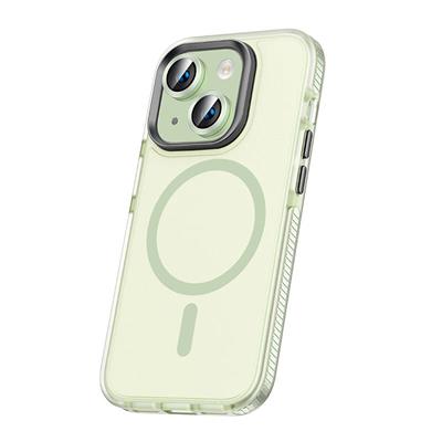 Apple iPhone 15 Uyumlu Kılıf Airbagli M-safe Wireless Şarj Özellikli Lens Koruyuculu Zore Klaptika Kapak