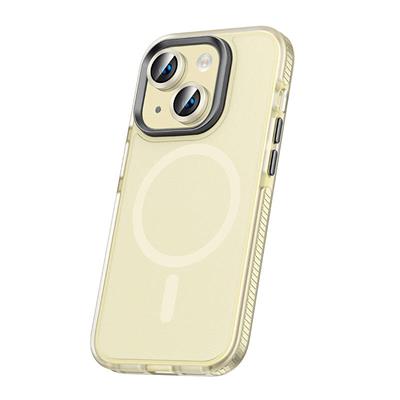 Apple iPhone 15 Uyumlu Kılıf Airbagli M-safe Wireless Şarj Özellikli Lens Koruyuculu Zore Klaptika Kapak