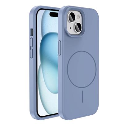 Apple iPhone 15 Uyumlu Kılıf M-safe Şarj Özellikli Sıvı Teknolojili Silinebilir Sert Zore Kivi Kapak