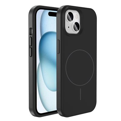 Apple iPhone 15 Uyumlu Kılıf M-safe Şarj Özellikli Sıvı Teknolojili Silinebilir Sert Zore Kivi Kapak