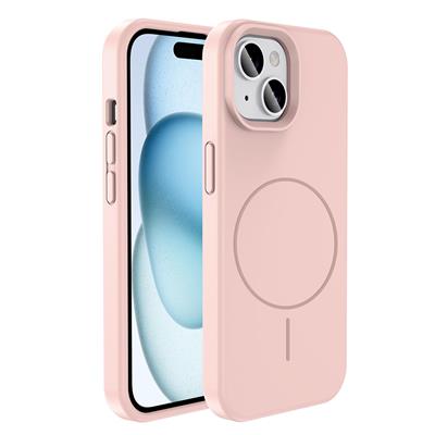 Apple iPhone 15 Uyumlu Kılıf M-safe Şarj Özellikli Sıvı Teknolojili Silinebilir Sert Zore Kivi Kapak