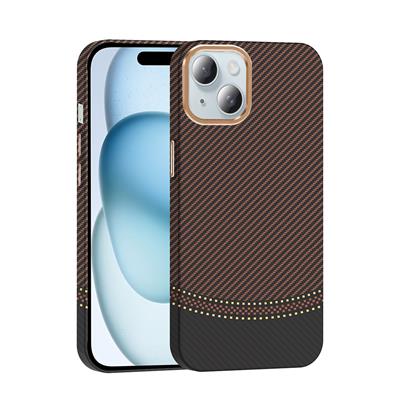 Apple iPhone 15 Uyumlu Kılıf M-safe Şarj Özellikli Karbon Fiber Görünümlü Zore Gros Kapak