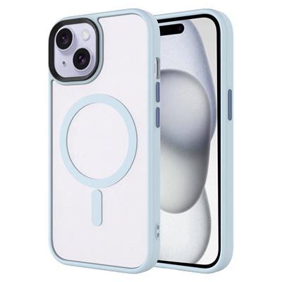 Apple iPhone 15 Uyumlu Kılıf Mat Arka Yüzey Wireless Şarj Özellikli Zore Flet M-safe Kapak