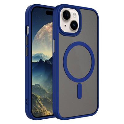 Apple iPhone 15 Uyumlu Kılıf Mat Arka Yüzey Wireless Şarj Özellikli Zore Flet M-safe Kapak