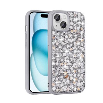 Apple iPhone 15 Uyumlu Kılıf Parlak Taşlı Tasarım Zore Linea Kapak
