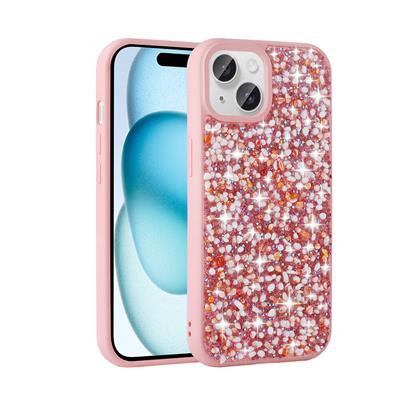 Apple iPhone 15 Uyumlu Kılıf Parlak Taşlı Tasarım Zore Linea Kapak