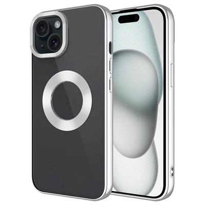 Apple iPhone 15 Uyumlu Kılıf Tek Kamera Çerçeveli Logo Gösteren Zore Omega Kapak