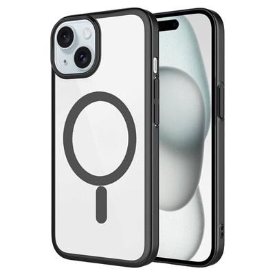 Apple iPhone 15 Uyumlu Kılıf Wireless Şarj Özellikli Sert PC Zore Mat Riksos M-safe Kapak