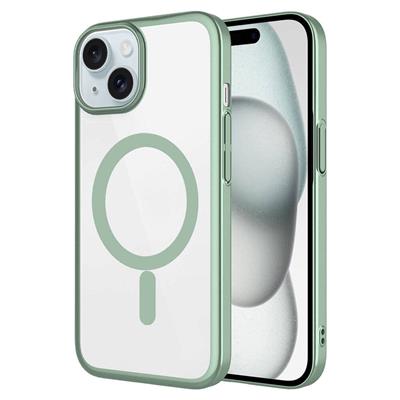 Apple iPhone 15 Uyumlu Kılıf Wireless Şarj Özellikli Sert PC Zore Mat Riksos M-safe Kapak