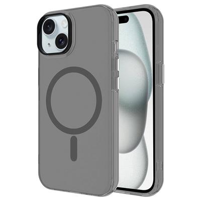 Apple iPhone 15 Uyumlu Kılıf Zore M-safe Şarj Özellikli Buzlu Transparan C-Pro Sert Kapak