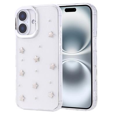 Apple iPhone 16 Plus Uyumlu Kılıf Airbag Tasarımlı Simli Şeffaf Zore Kutup Kapak