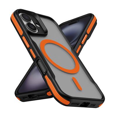 Apple iPhone 16 Plus Uyumlu Kılıf M-safe Şarj Özellikli Renkli Kenar Airbag Şeritli Zore Lamer Kapak