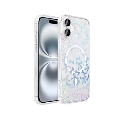 Apple iPhone 16 Plus Uyumlu Kılıf M-Safe Şarj Özellikli Şeffaf Zore Folk Sert Kapak