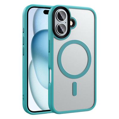 Apple iPhone 16 Plus Uyumlu Kılıf Mat Arka Yüzey Wireless Şarj Özellikli Zore Flet M-safe Kapak