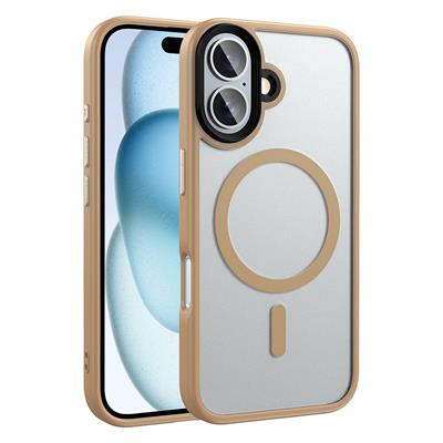 Apple iPhone 16 Plus Uyumlu Kılıf Mat Arka Yüzey Wireless Şarj Özellikli Zore Flet M-safe Kapak