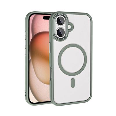 Apple iPhone 16 Plus Uyumlu Kılıf Wireless Şarj Özellikli Zore Krom M-safe Silikon Kapak