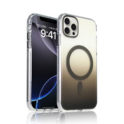 Apple iPhone 16 Pro Kılıf M-safe Şarj Özellikli Transparan Renk Geçişli Zore Toros Kapak