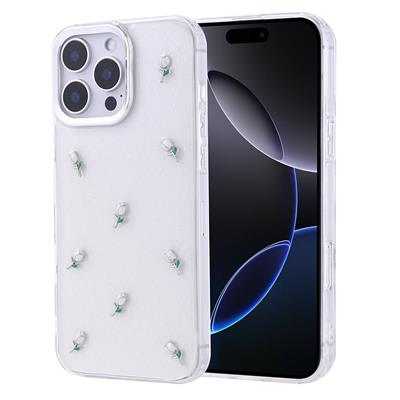 Apple iPhone 16 Pro Max Uyumlu Kılıf Airbag Tasarımlı Simli Şeffaf Zore Kutup Kapak