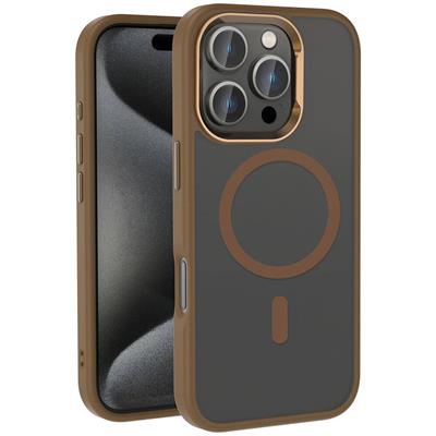 Apple iPhone 16 Pro Max Uyumlu Kılıf M-safe Şarj Özellikli Parlak Kamera Çerçeveli Zore Kost Kapak