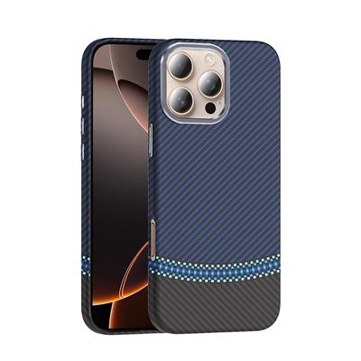 Apple iPhone 16 Pro Max Uyumlu Kılıf M-safe Şarj Özellikli Karbon Fiber Görünümlü Zore Gros Kapak