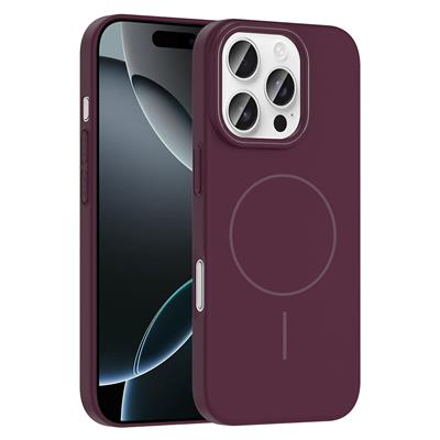 Apple iPhone 16 Pro Uyumlu Kılıf M-safe Şarj Özellikli Zore Ruby Sert Kapak