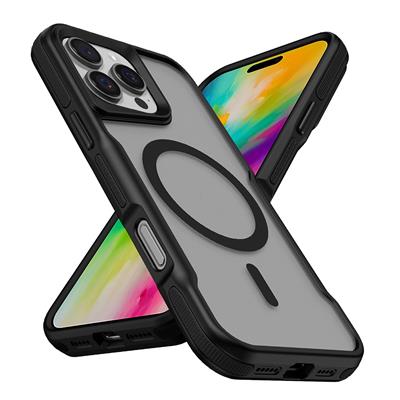 Apple iPhone 16 Pro Uyumlu Kılıf M-safe Şarj Özellikli Renkli Kenar Airbag Şeritli Zore Lamer Kapak