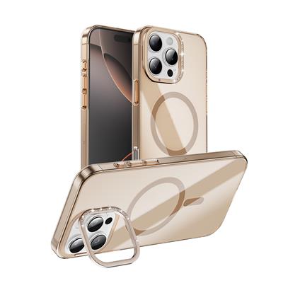 Apple iPhone 16 Pro Uyumlu Kılıf M-safe Şarj Özellikli Kamera Standlı Zore Estop Kapak