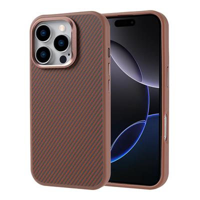 Apple iPhone 16 Pro Uyumlu Kılıf M-safe Şarj Özellikli Karbon Fiber Görünümlü Zore Troy Kapak