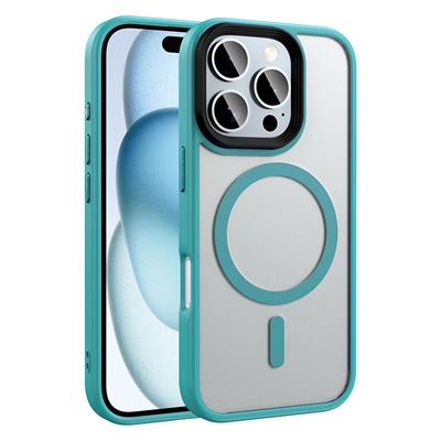 Apple iPhone 16 Pro Uyumlu Kılıf Mat Arka Yüzey Wireless Şarj Özellikli Zore Flet M-safe Kapak