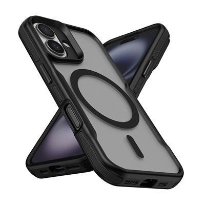 Apple iPhone 16 Uyumlu Kılıf M-safe Şarj Özellikli Renkli Kenar Airbag Şeritli Zore Lamer Kapak