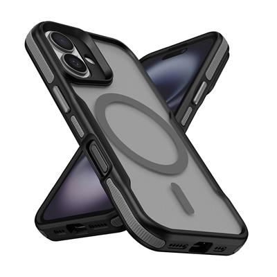 Apple iPhone 16 Uyumlu Kılıf M-safe Şarj Özellikli Renkli Kenar Airbag Şeritli Zore Lamer Kapak