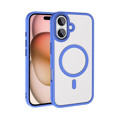 Apple iPhone 16 Uyumlu Kılıf Wireless Şarj Özellikli Zore Krom M-safe Silikon Kapak