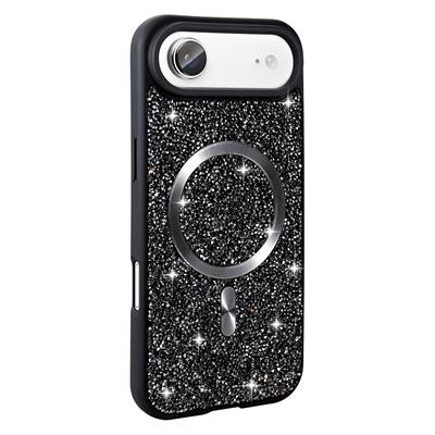 Apple iPhone 17 Air Kılıf Pırlanta Tasarımlı M-safe Şarj Özellikli Zore Mozaik Silikon Kapak
