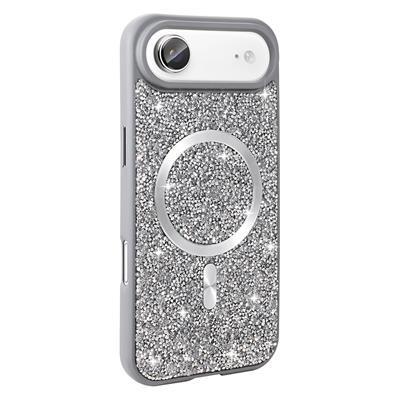 Apple iPhone 17 Air Kılıf Pırlanta Tasarımlı M-safe Şarj Özellikli Zore Mozaik Silikon Kapak