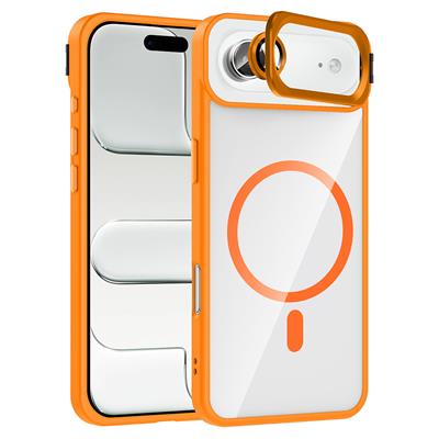 Apple iPhone 17 Air Kılıf Standlı ve Kamera Lens Hediyeli M-Safe Şarj Özellikli Zore Etro Kapak