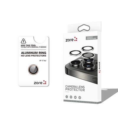 Apple iPhone 17 Air Zore CL-12 Premium Safir Parmak İzi Bırakmayan Anti-Reflective Kamera Lens Koruyucu
