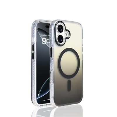 Apple iPhone 17 Kılıf M-safe Şarj Özellikli Transparan Renk Geçişli Zore Toros Kapak